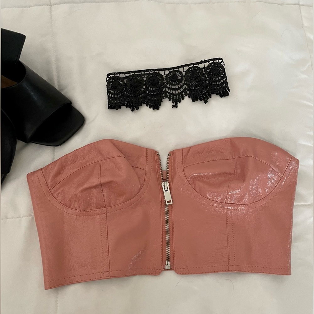 Urban Outfitters Leather Bustier Crop Top